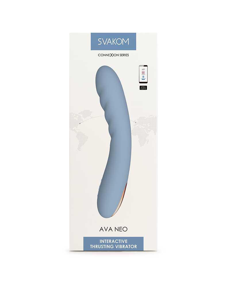 Svakom - Ava Neo - Stotende Vibrator - Thrusting Vibrator - Met App Control - Lichtblauw-Erotiekvoordeel.nl