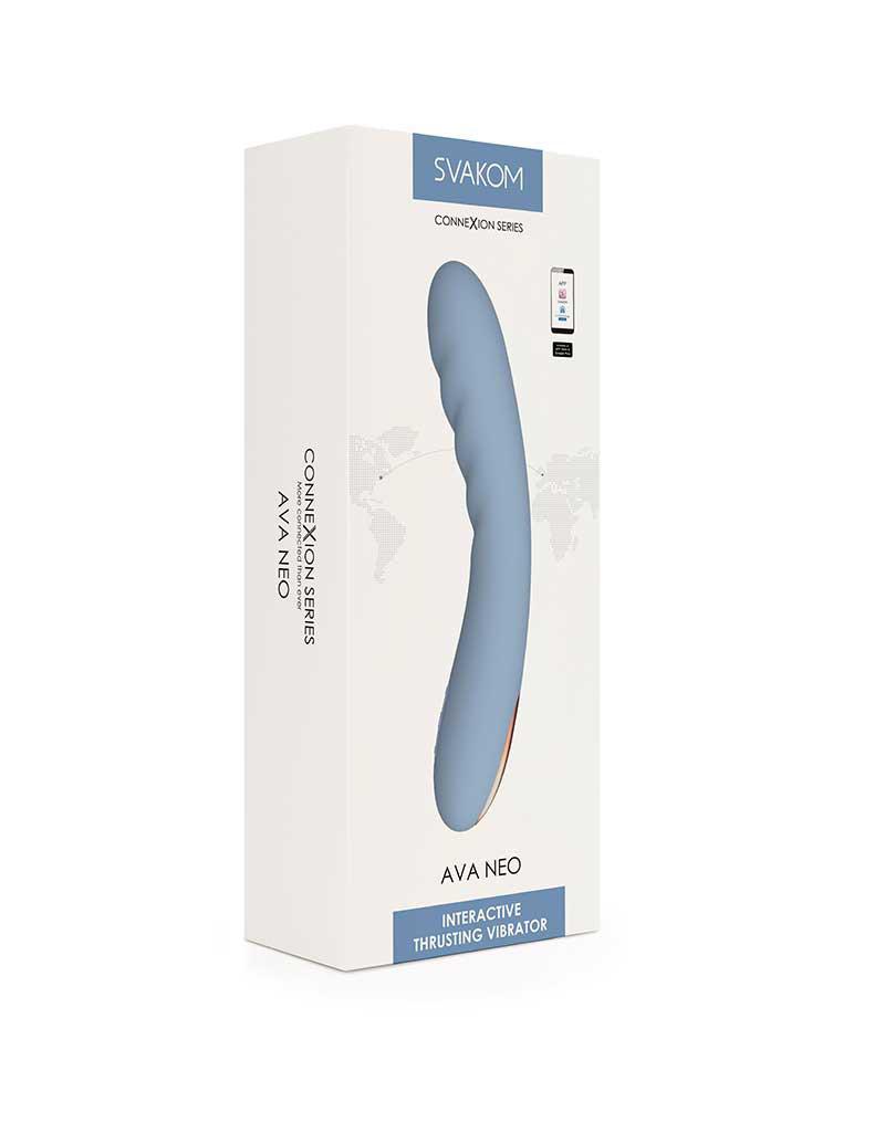 Svakom - Ava Neo - Stotende Vibrator - Thrusting Vibrator - Met App Control - Lichtblauw-Erotiekvoordeel.nl