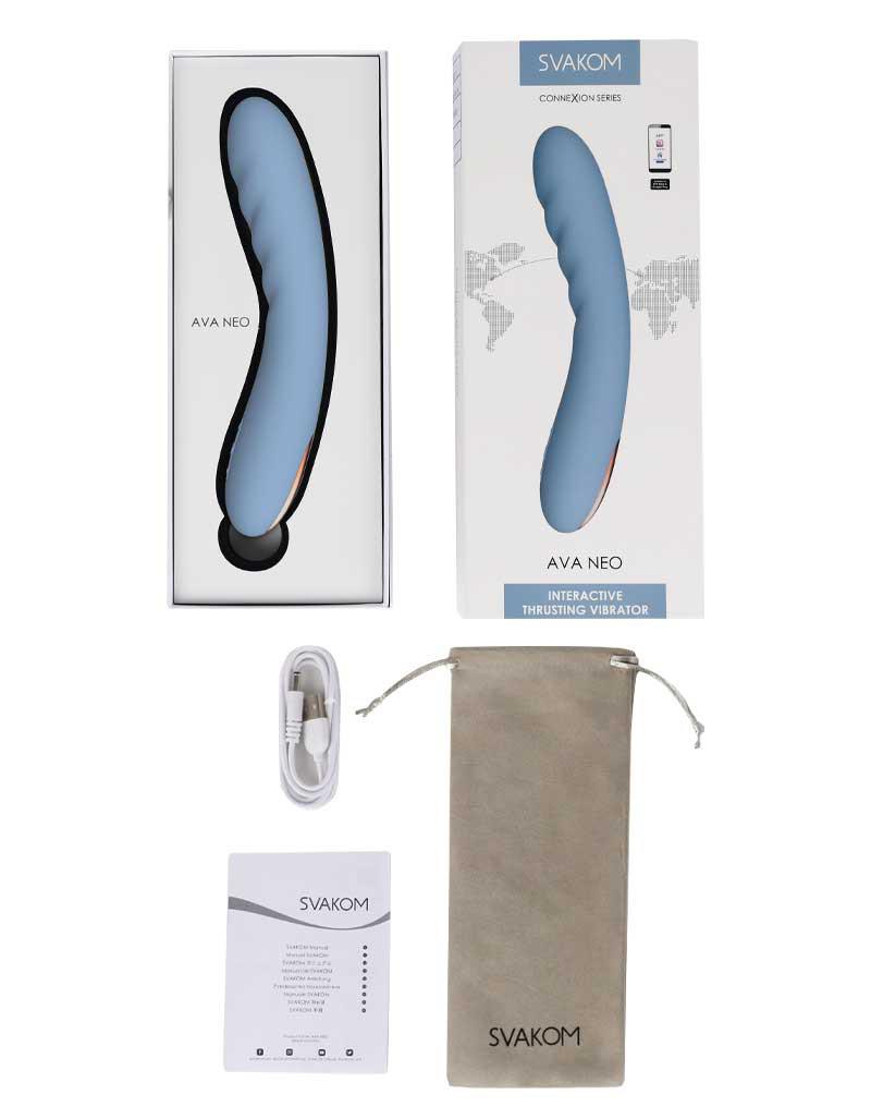 Svakom - Ava Neo - Stotende Vibrator - Thrusting Vibrator - Met App Control - Lichtblauw-Erotiekvoordeel.nl