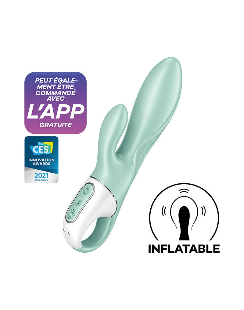 Satisfyer - Air Pump Bunny 5+ - Opblaasbare Rabbit Vibrator - Met App Control - Mint-Erotiekvoordeel.nl