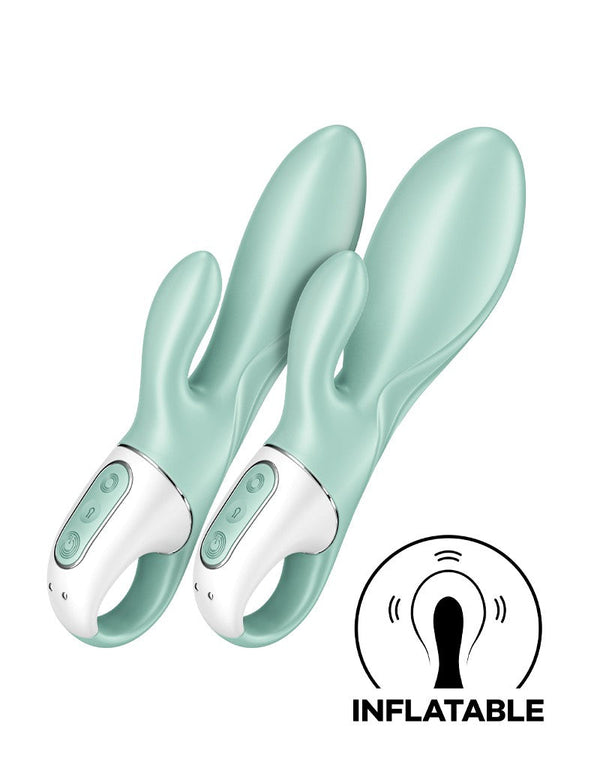 Satisfyer - Air Pump Bunny 5+ - Opblaasbare Rabbit Vibrator - Met App Control - Mint-Erotiekvoordeel.nl