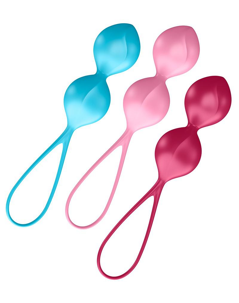 Satisfyer - Bekkenbodem Trainer Kegel Balls Set Van 3 - Rood - Roze - Blauw - gevorderd-Erotiekvoordeel.nl