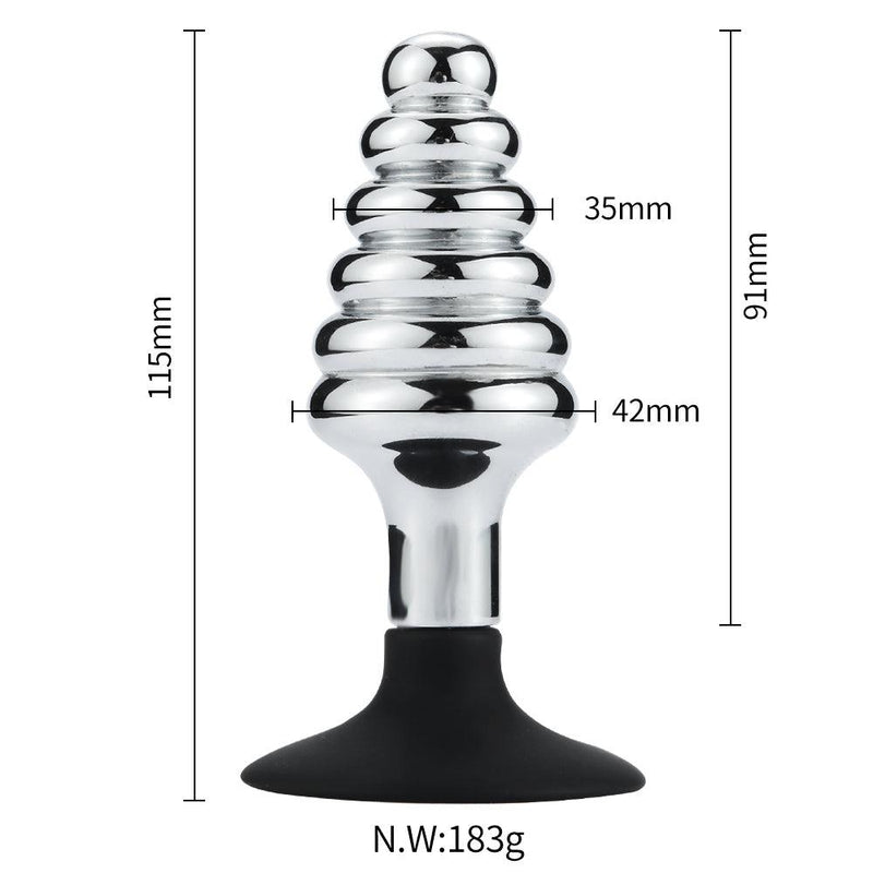 Schroef Buttplug Aluminium Met Zuignap-Erotiekvoordeel.nl