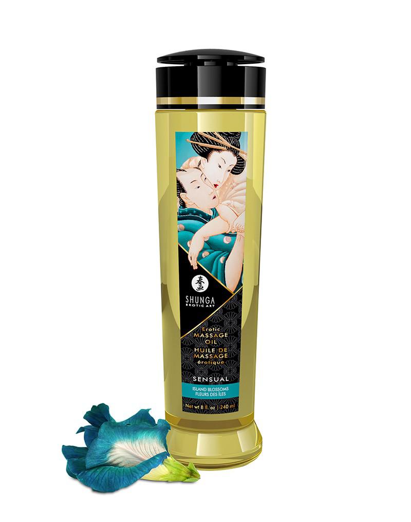 Shunga - Massageolie - Sensual Island Flowers - 240 ml-Erotiekvoordeel.nl