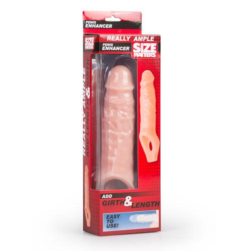 Size Matters - Really Ample Verlengende Penis Sleeve - Lichte Huidskleur-Erotiekvoordeel.nl