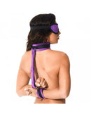 Soft Bondage Set Met klittenband Boeien/collar/blinddoek - Zwart/Paars-Erotiekvoordeel.nl