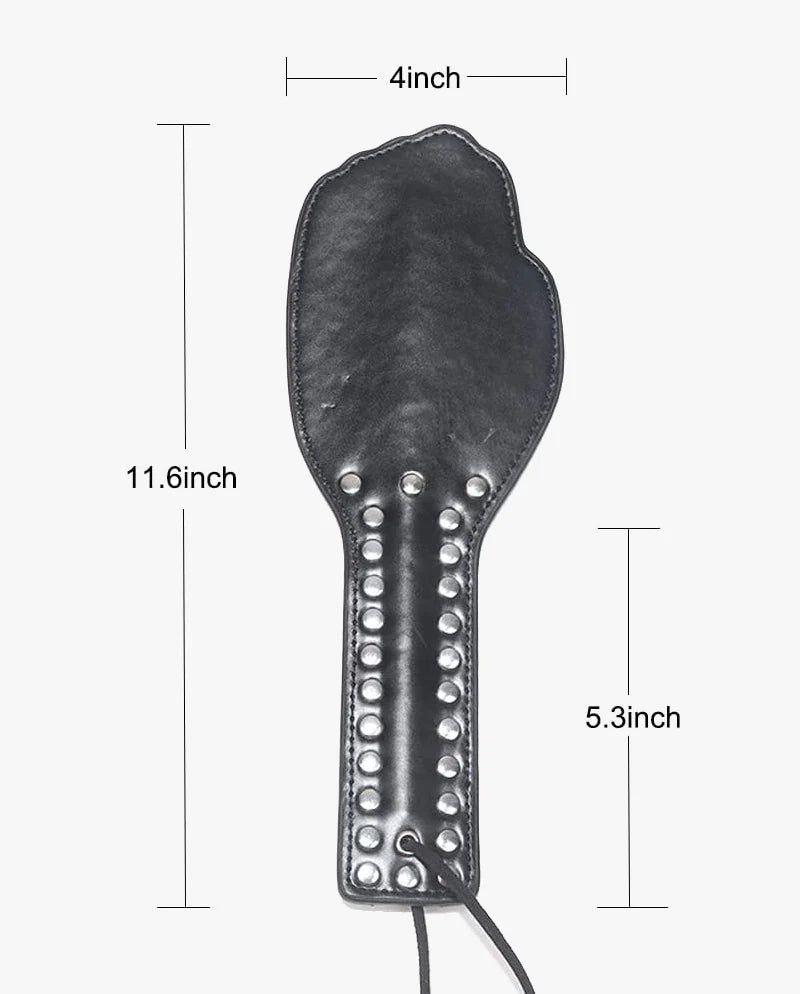 Spanking Paddle Studded Hand - Zwart-Erotiekvoordeel.nl