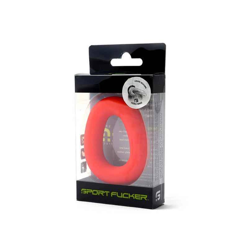 Sport Fucker - Hero - Elastische Cockring - Liquid Siliconen - Rood-Erotiekvoordeel.nl