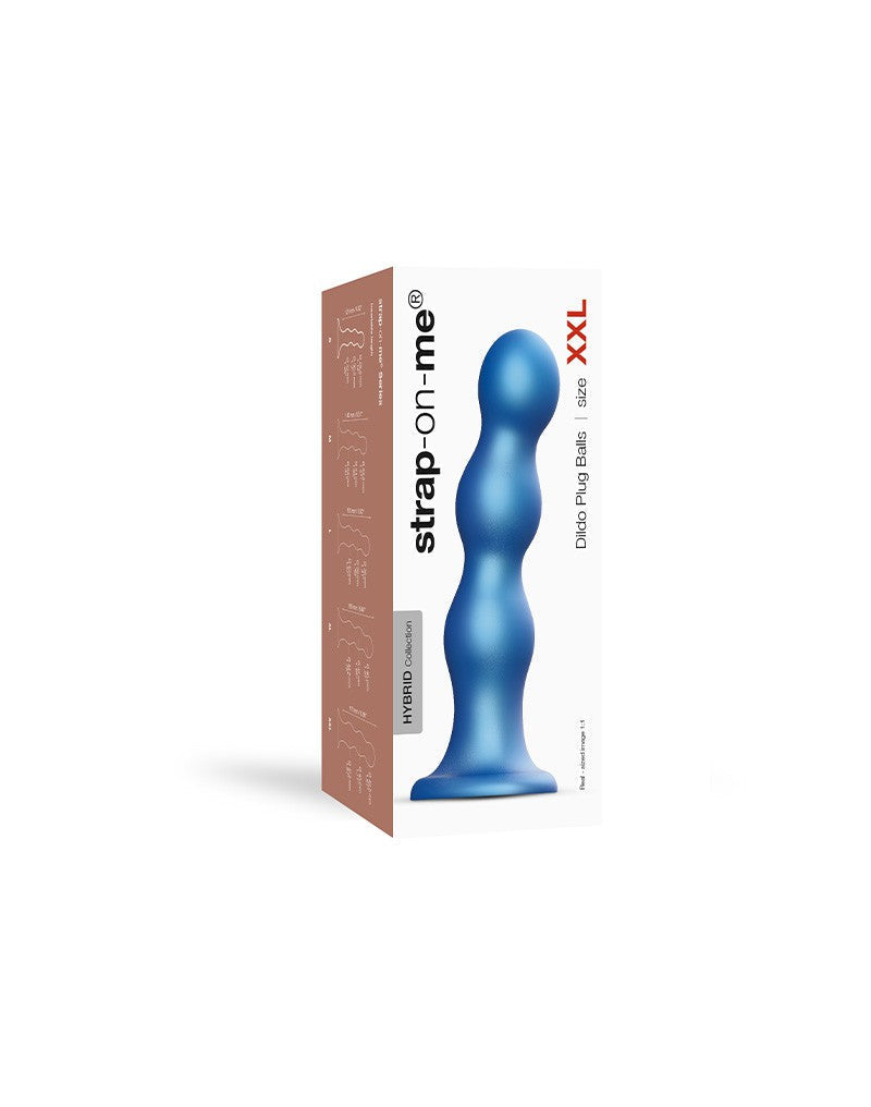 Strap-On-Me - Dildo Plug Balls - Metallic Blauw-Erotiekvoordeel.nl