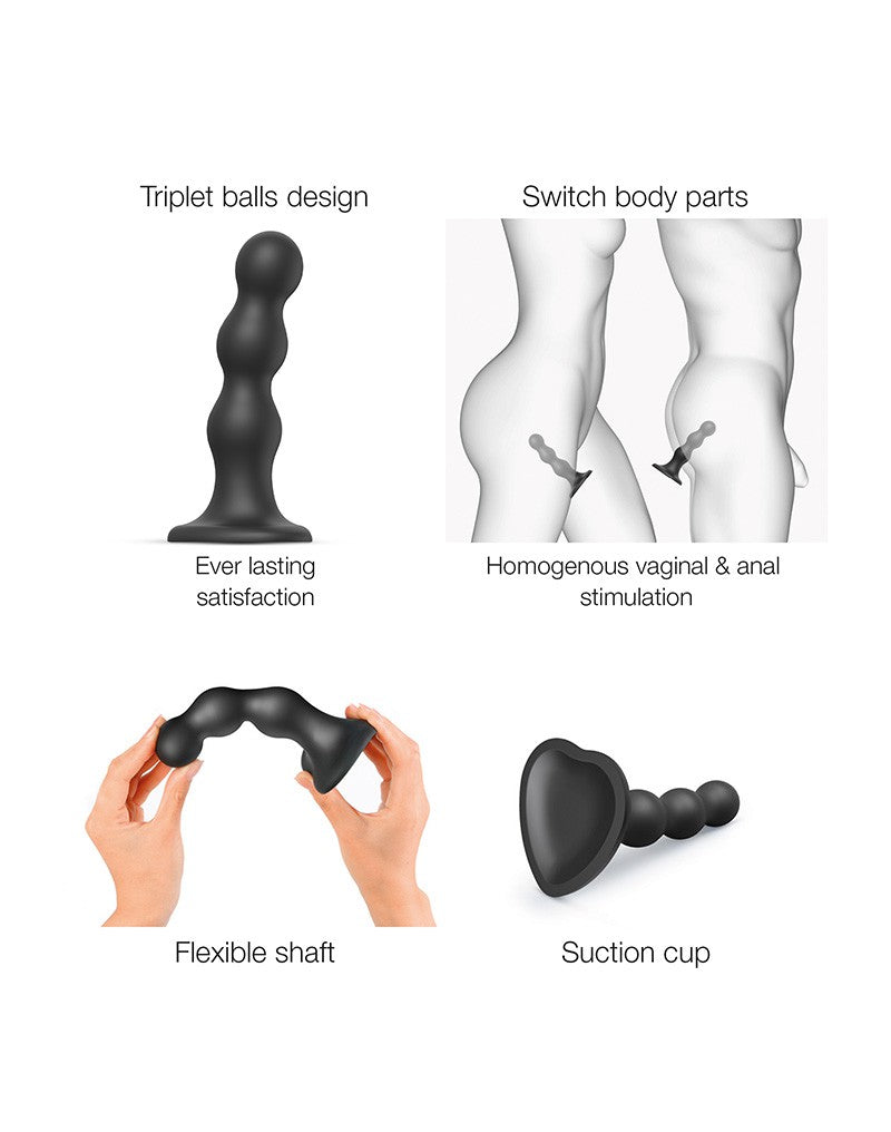 Strap-On-Me - Dildo Plug Balls - Zwart-Erotiekvoordeel.nl