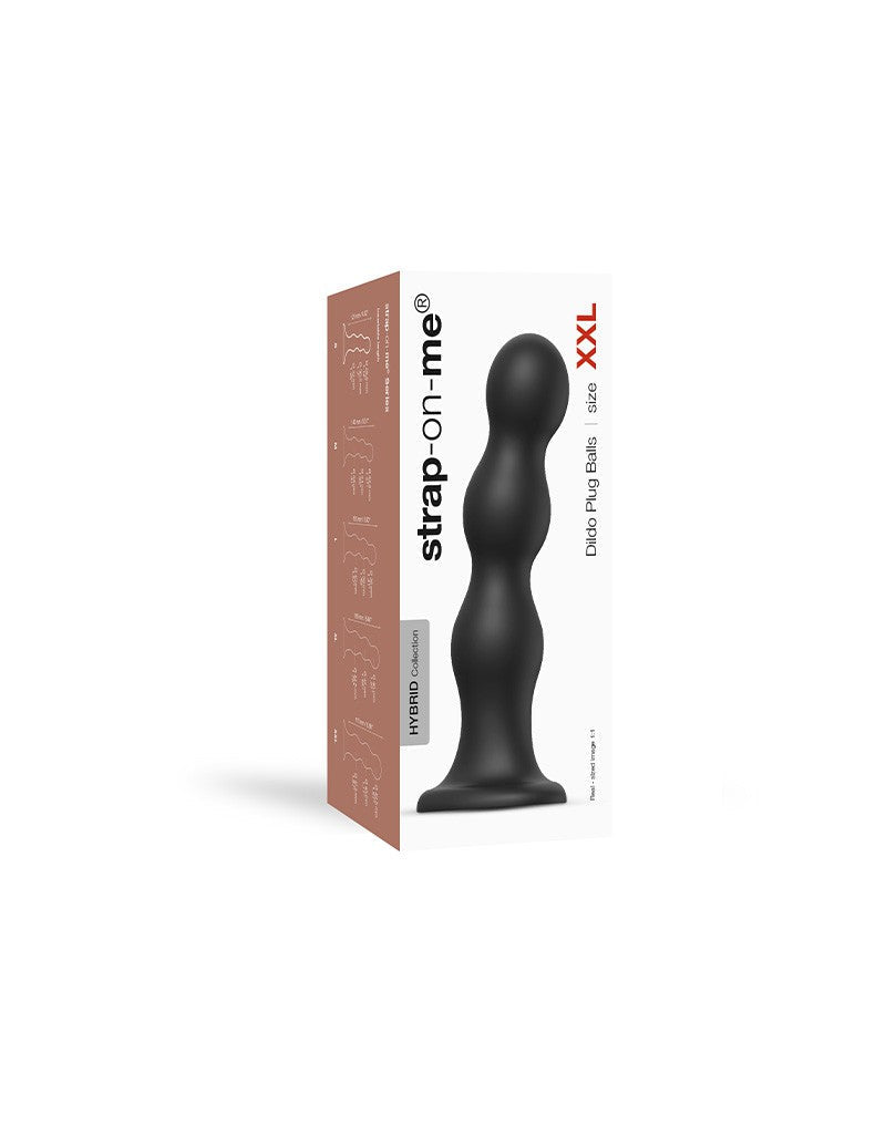 Strap-On-Me - Dildo Plug Balls - Zwart-Erotiekvoordeel.nl