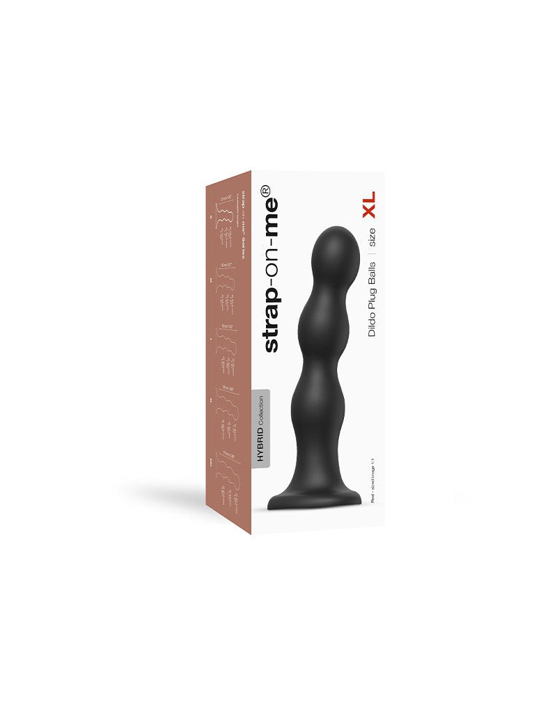 Strap-On-Me - Dildo Plug Balls - Zwart-Erotiekvoordeel.nl