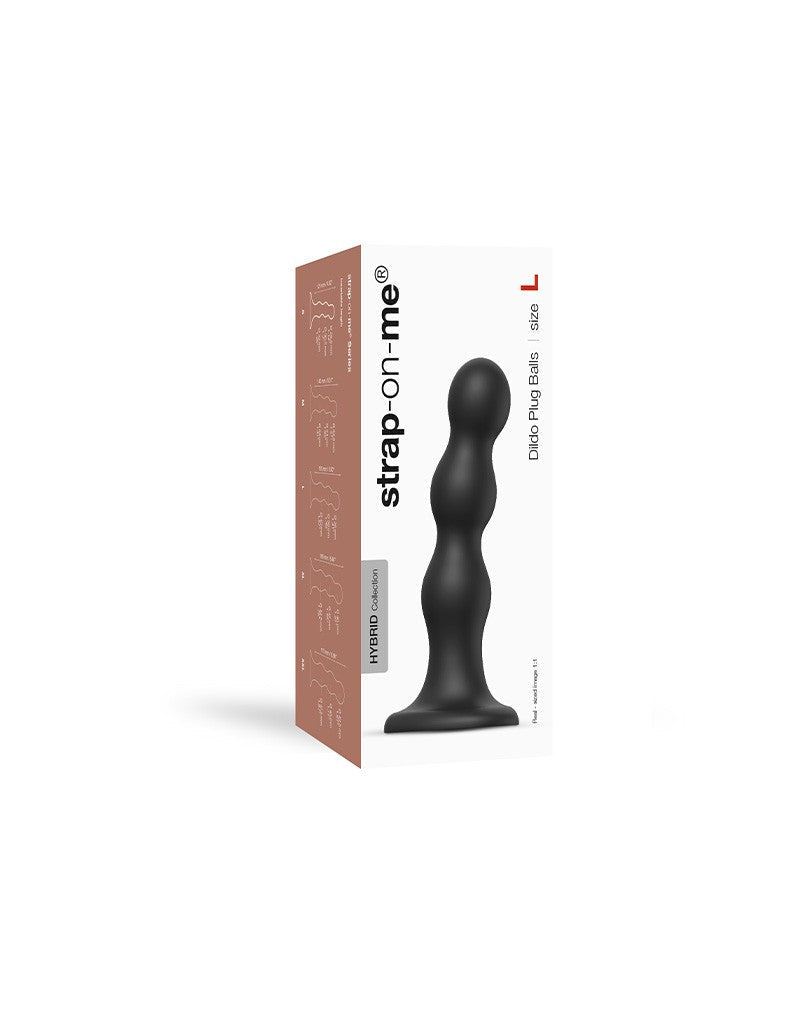 Strap-On-Me - Dildo Plug Balls - Zwart-Erotiekvoordeel.nl