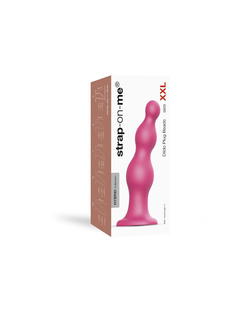 Strap-On-Me - Dildo Plug Beads - Metallic Roze-Erotiekvoordeel.nl