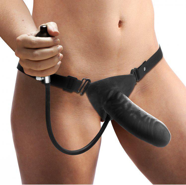 Strap-U - Strap-on Met Opblaasbare Dildo - Expander - Zwart-Erotiekvoordeel.nl