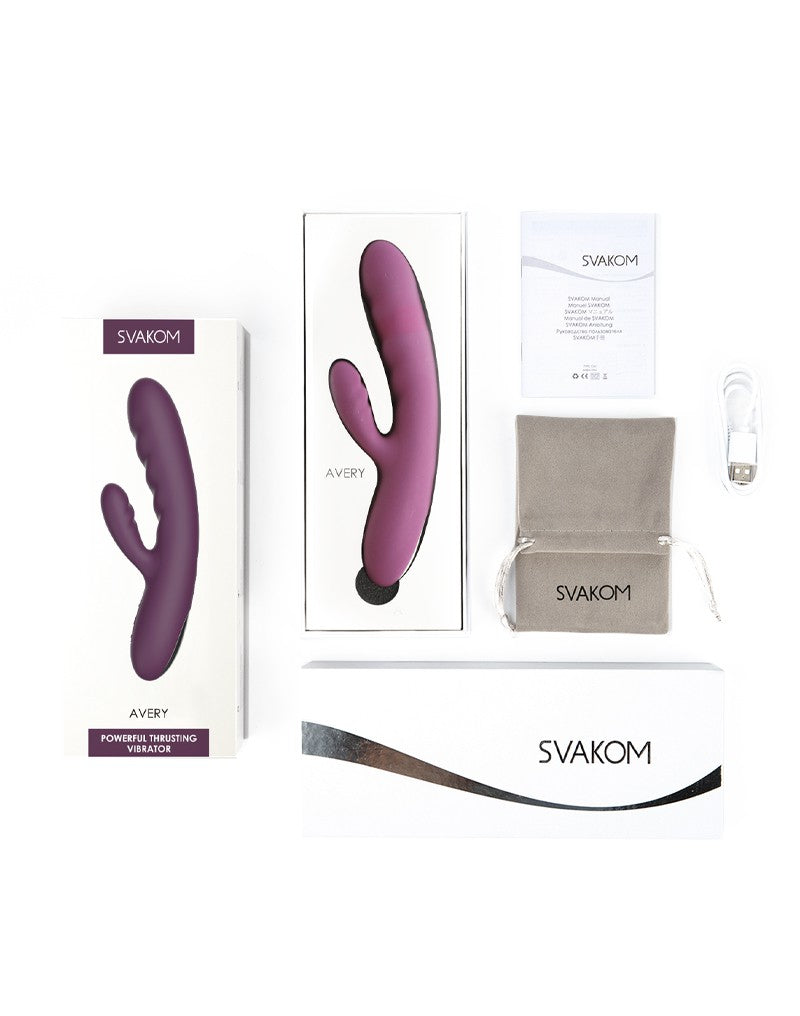 Svakom - Avery - Stotende Rabbit Vibrator - Paars-Erotiekvoordeel.nl