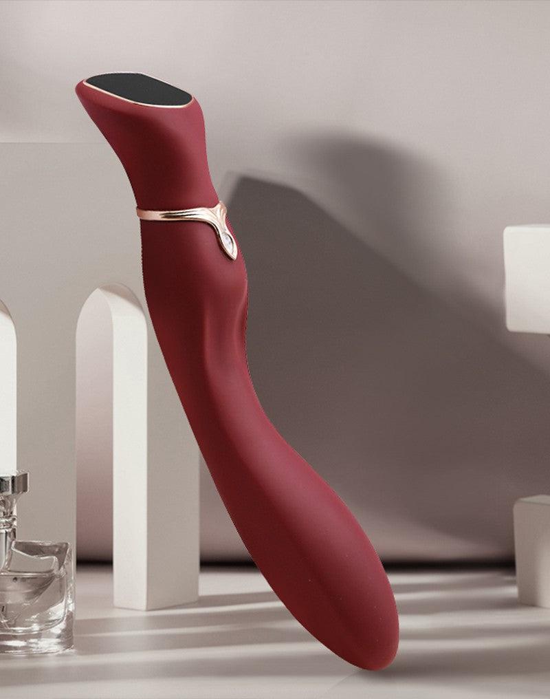 Viotec - Chance - G-Spot Vibrator - Massager - Met LCD Scherm - Goud en Wijnrood - Luxueuze Zachte Siliconen-Erotiekvoordeel.nl