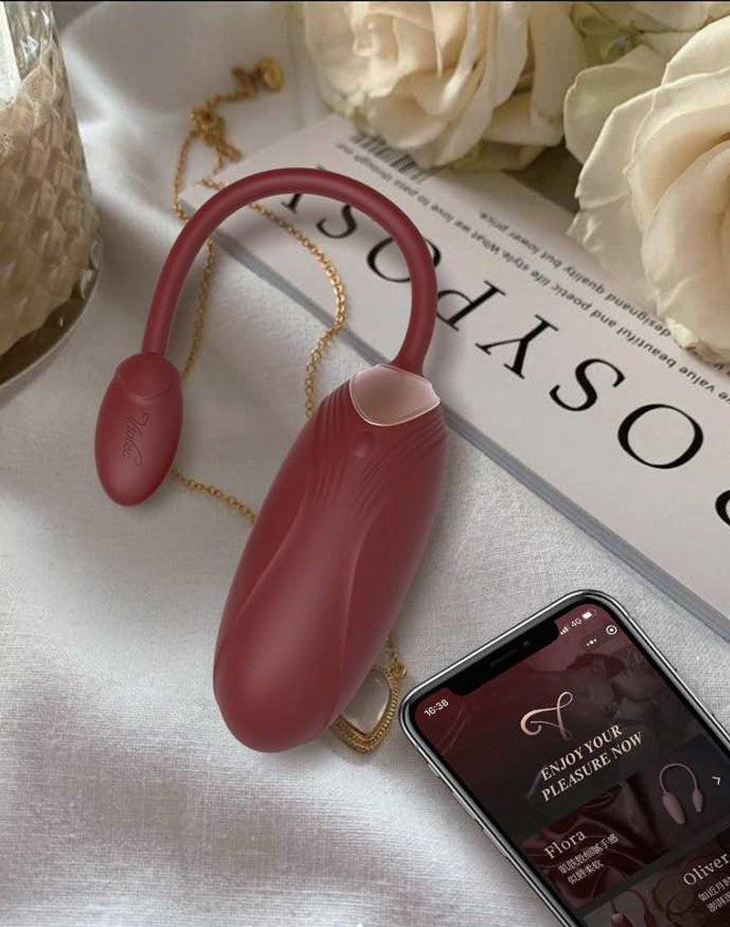 Viotec - Oliver Pro - Vibrator - Draagbare Vibrator met App Bediening - Goud en Wijnrood - Om Te Dragen in je Slip-Erotiekvoordeel.nl