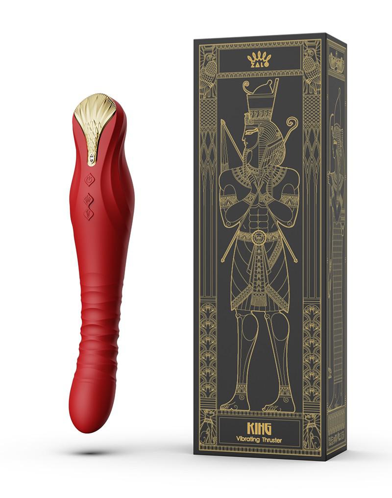 Zalo - King - Stotende Vibrator Met Powerthrust Technologie - Rood-Erotiekvoordeel.nl