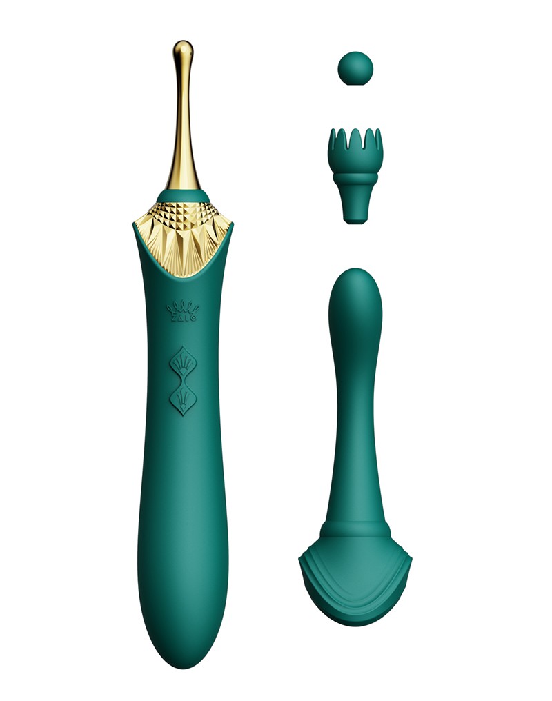 Zalo - Bess - Clitoris Pinpoint Vibrator - Met Extra opzetstukken - Smaragd Groen-Erotiekvoordeel.nl