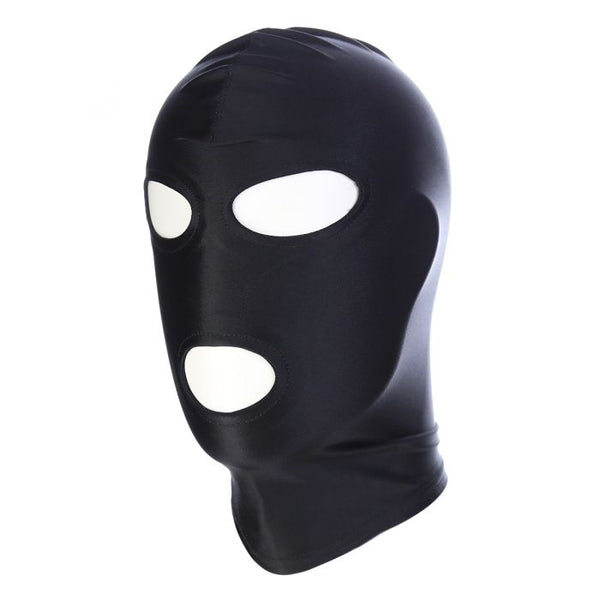 Zwarte BDSM hood Met 3 Gaten Van spandex-Erotiekvoordeel.nl