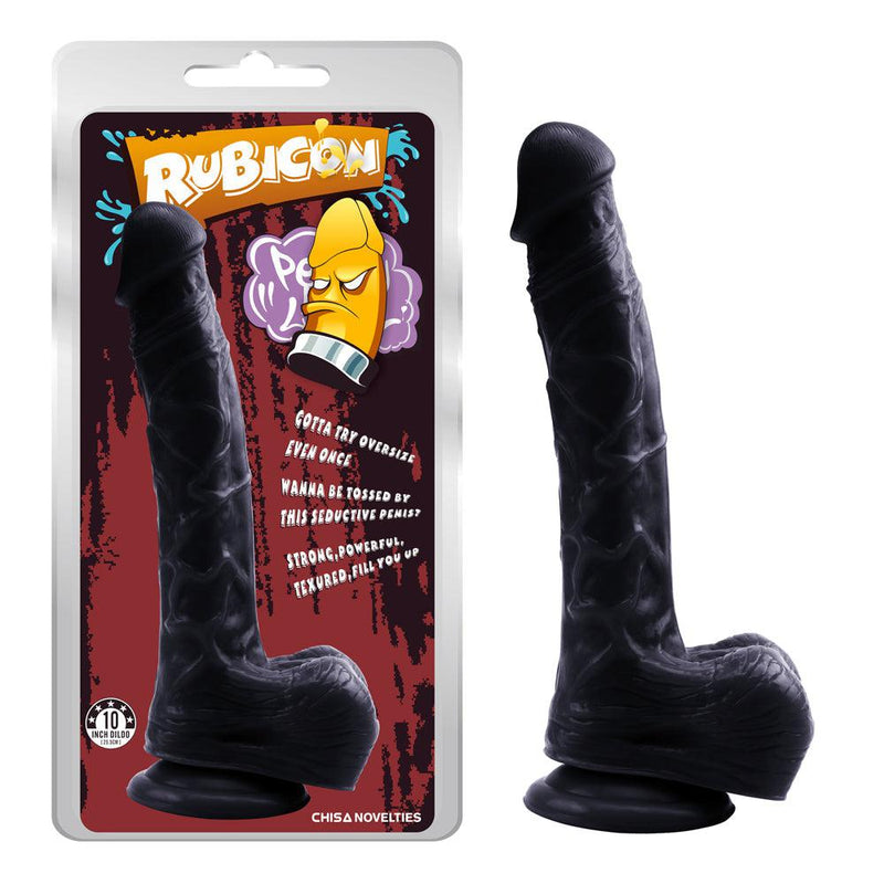 Zwarte dildo Met Zuignap En Balzak 25.4 cm-Erotiekvoordeel.nl