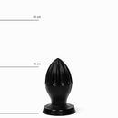 All Black - Buttplug - Met Groeven 12 x 5 cm - Zwart-Erotiekvoordeel.nl