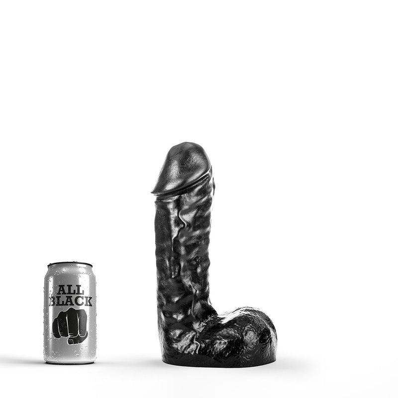 All Black - Klassieke Dildo 24,5 x 6 cm - Zwart-Erotiekvoordeel.nl