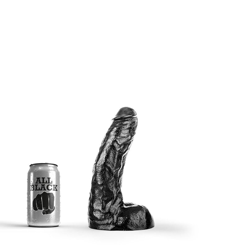 All Black - Klassieke Dildo 25,5 x 4,1 cm - Zwart-Erotiekvoordeel.nl