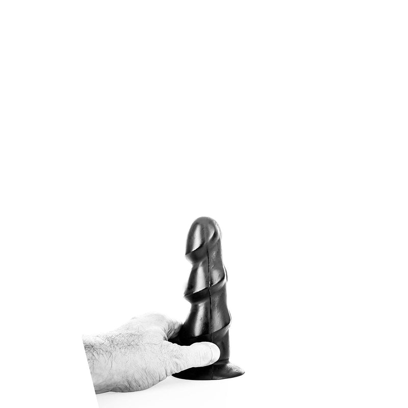 All Black - Zwarte Anaal Dildo Met Ribbels 17 x 5 cm