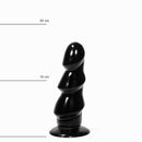 All Black - Zwarte Anaal Dildo Met Ribbels 17 x 5 cm