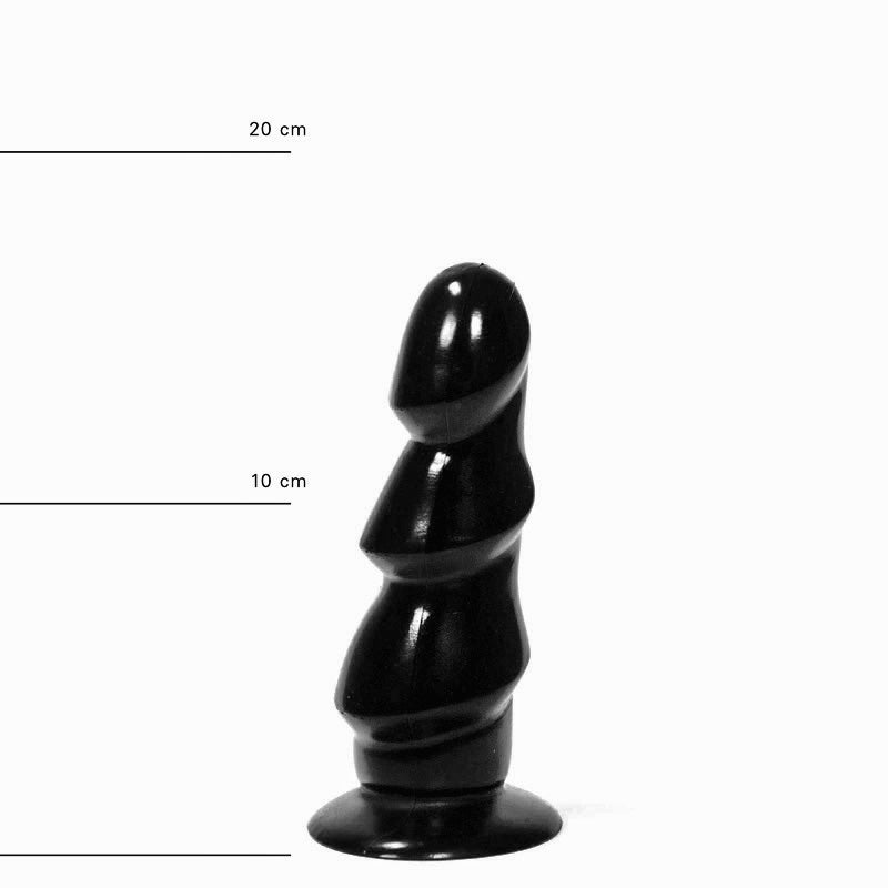 All Black - Zwarte Anaal Dildo Met Ribbels 17 x 5 cm