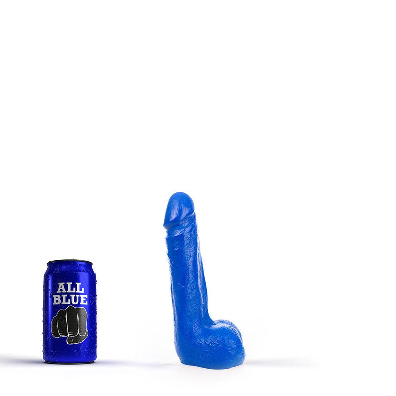 All Blue - Dildo Met Balzak 20 x 4,5 cm - Blauw