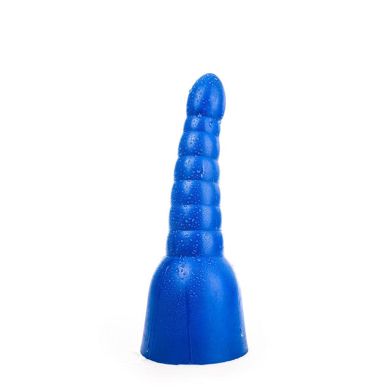 All Blue - Geribbelde Anaal Dildo 34 x 11 cm - Blauw