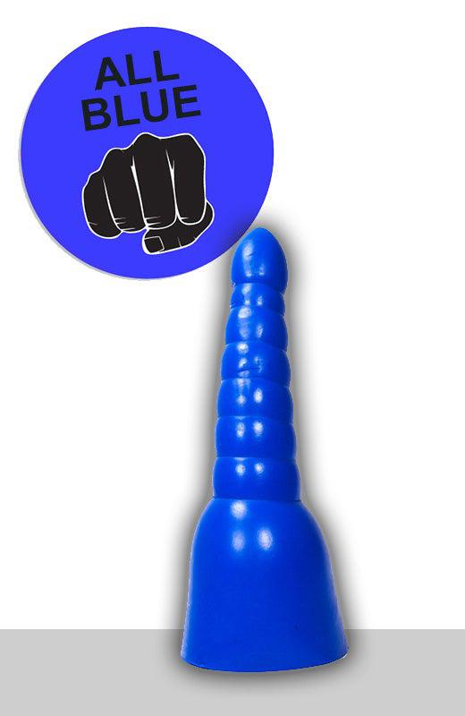 All Blue - Geribbelde Anaal Dildo 34 x 11 cm - Blauw