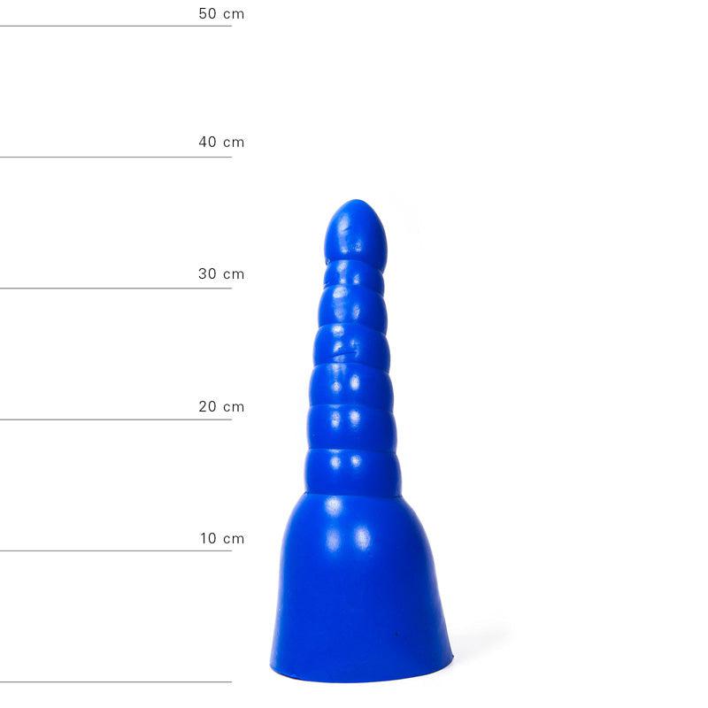 All Blue - Geribbelde Anaal Dildo 34 x 11 cm - Blauw