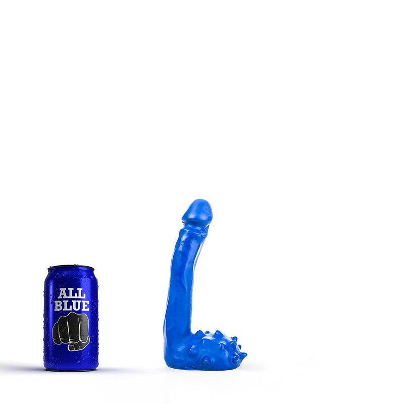 All Blue - Kleine Dildo Met Balzak 9 x 2.5 cm - Blauw