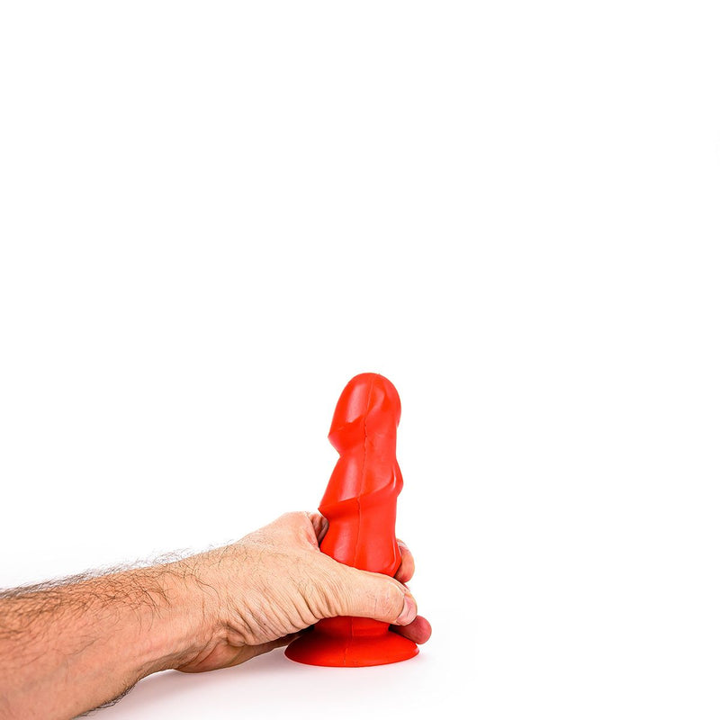 All Red - Anaal Dildo Met 3 dikke Ribbels 17 x 5 cm - Rood