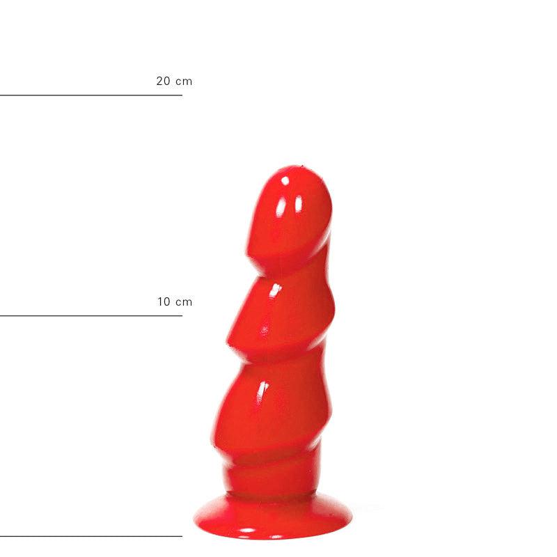 All Red - Anaal Dildo Met 3 dikke Ribbels 17 x 5 cm - Rood