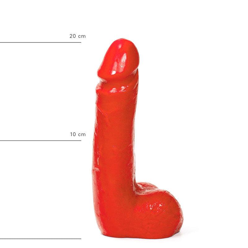 All Red - Dildo Met Balzak 20 x 4,5 cm - Rood