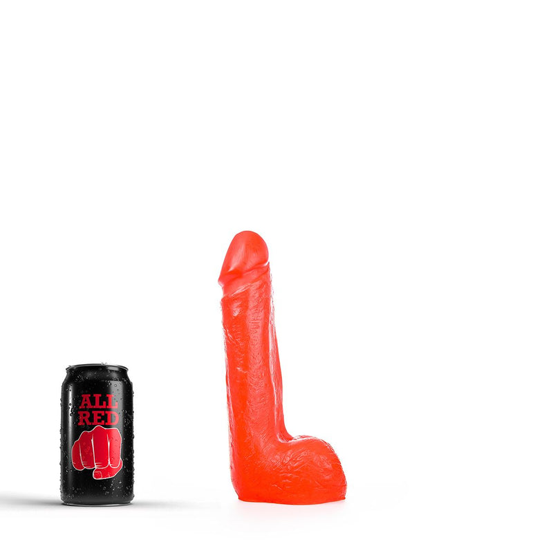 All Red - Dildo Met Balzak 20 x 4,5 cm - Rood