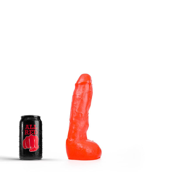 All Red - Dildo Met Balzak 22 x 5 cm - Rood