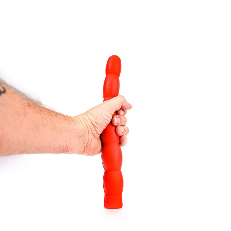 All Red - Geribbelde Anaal Dildo 32 x 4,5 cm - Rood