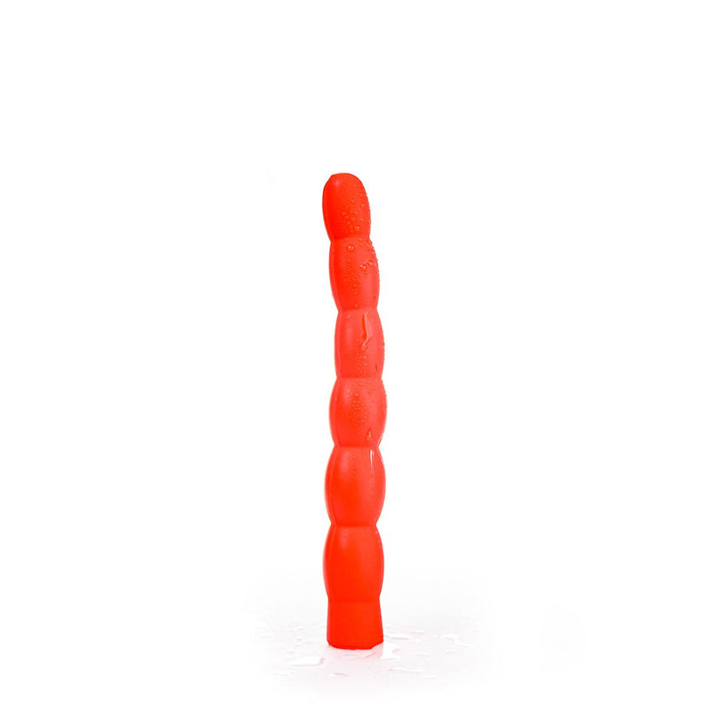 All Red - Geribbelde Anaal Dildo 32 x 4,5 cm - Rood