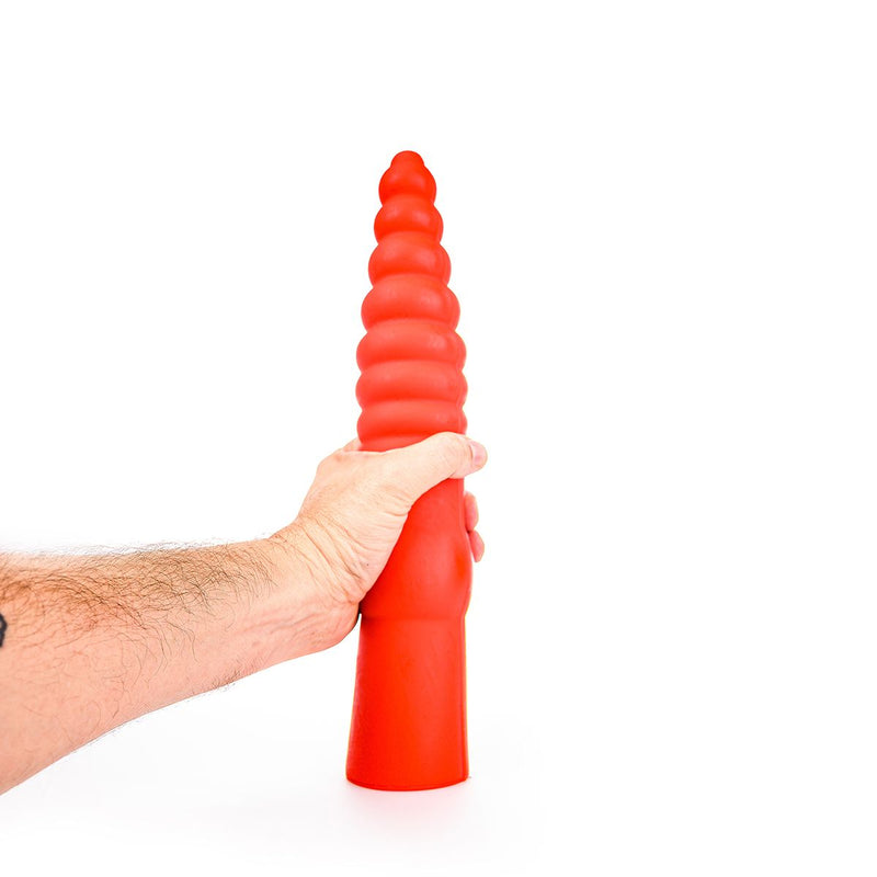 All Red - Geribbelde Anaal Dildo 33 x 6 cm - Rood