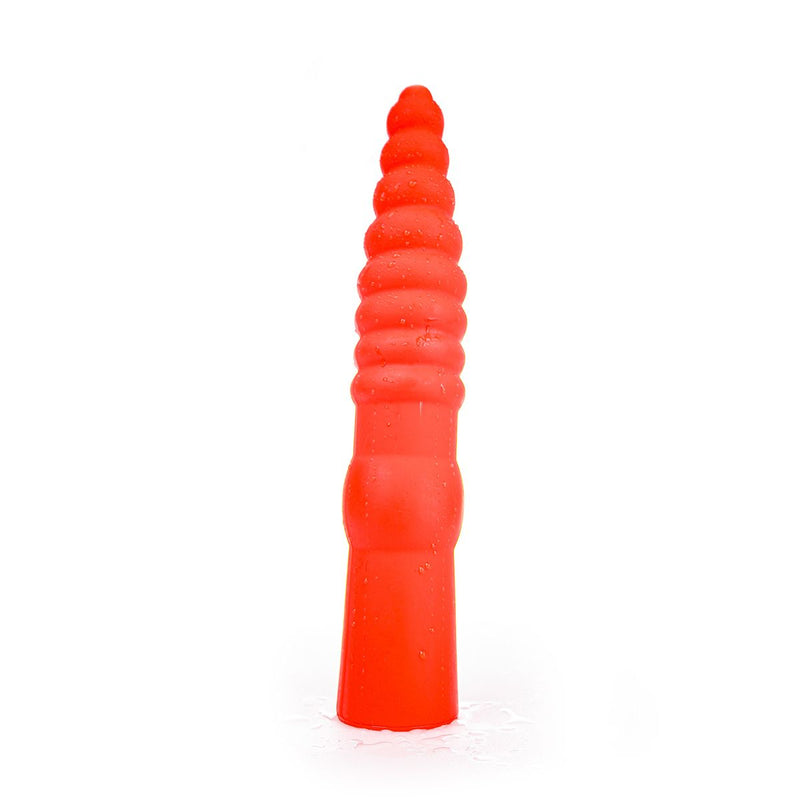 All Red - Geribbelde Anaal Dildo 33 x 6 cm - Rood