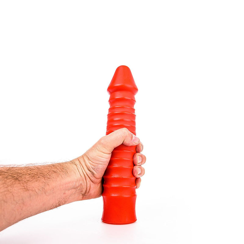 All Red - Geribbelde Dildo 26 x 5 cm - Rood