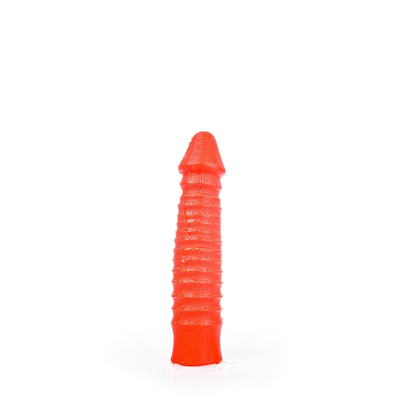 All Red - Geribbelde Dildo 26 x 5 cm - Rood