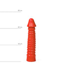 All Red - Geribbelde Dildo 26 x 5 cm - Rood