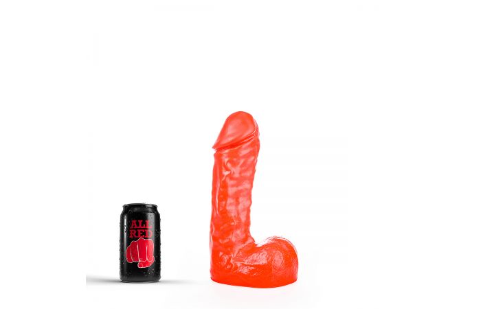 All Red - Klassieke Dildo 24,5 x 6 cm - Rood